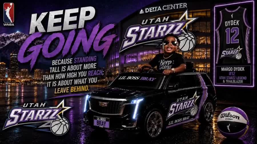 Lil Boss Bray Keep Going basketball tribute concept for the Utah Starzz